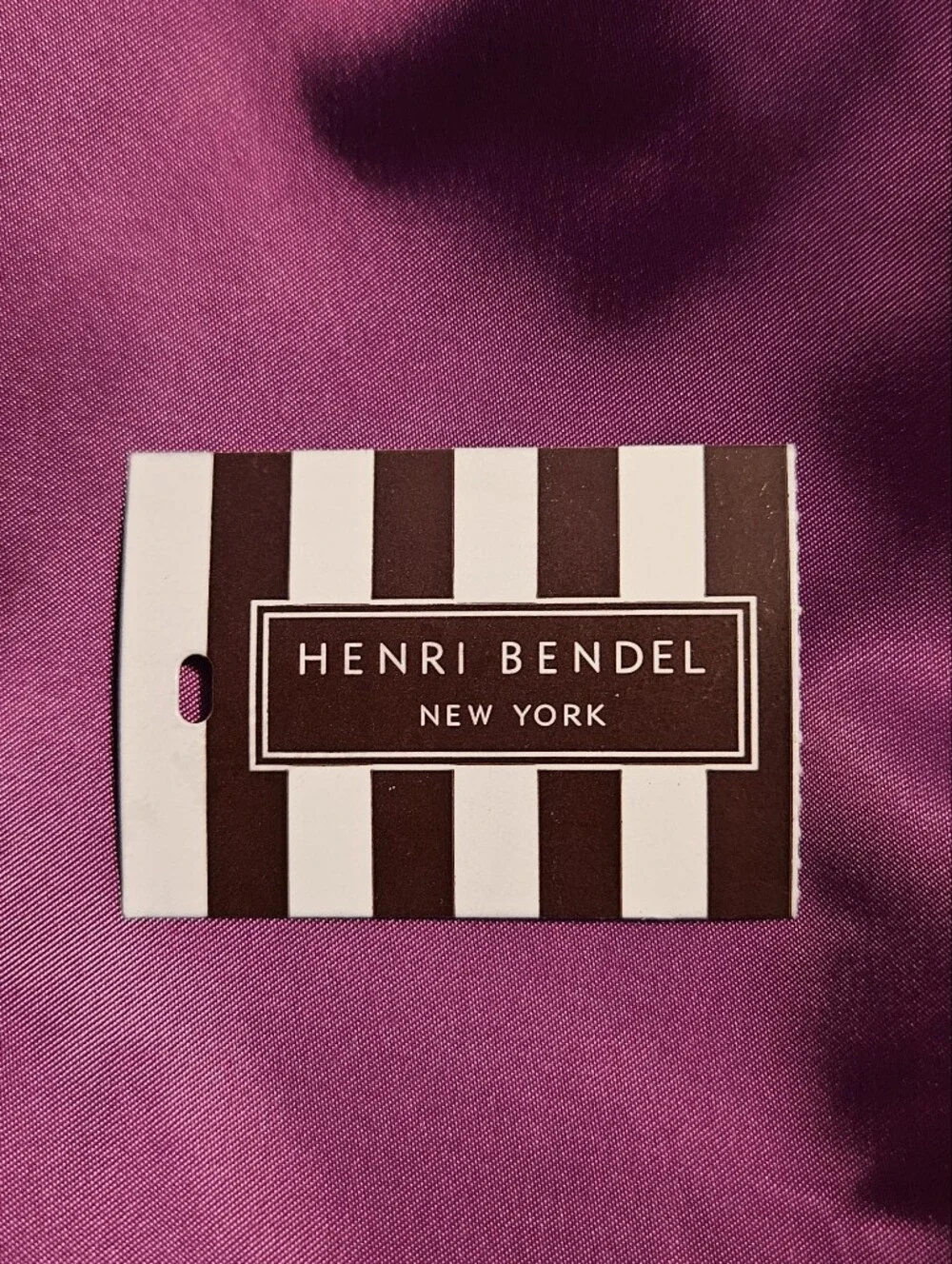 henri bendel Purple Tote with Black & White Snake-Print Trim
